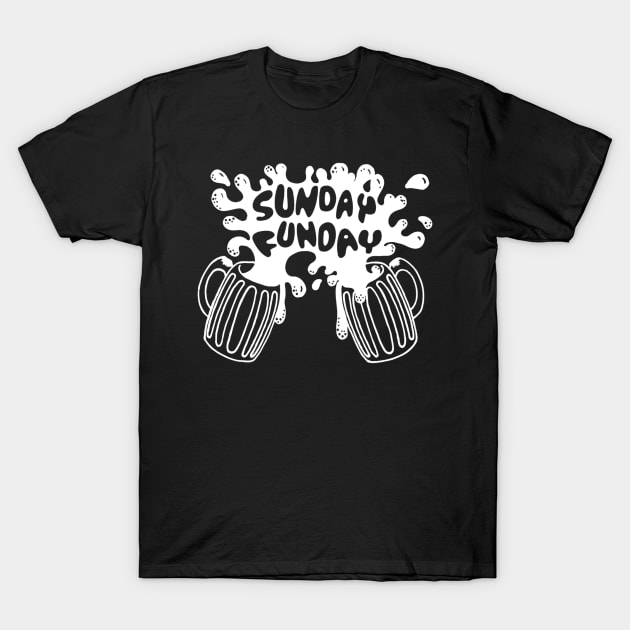 Sunday Funday  Funny Men's Drinking Beer T-Shirt by KittleAmandass